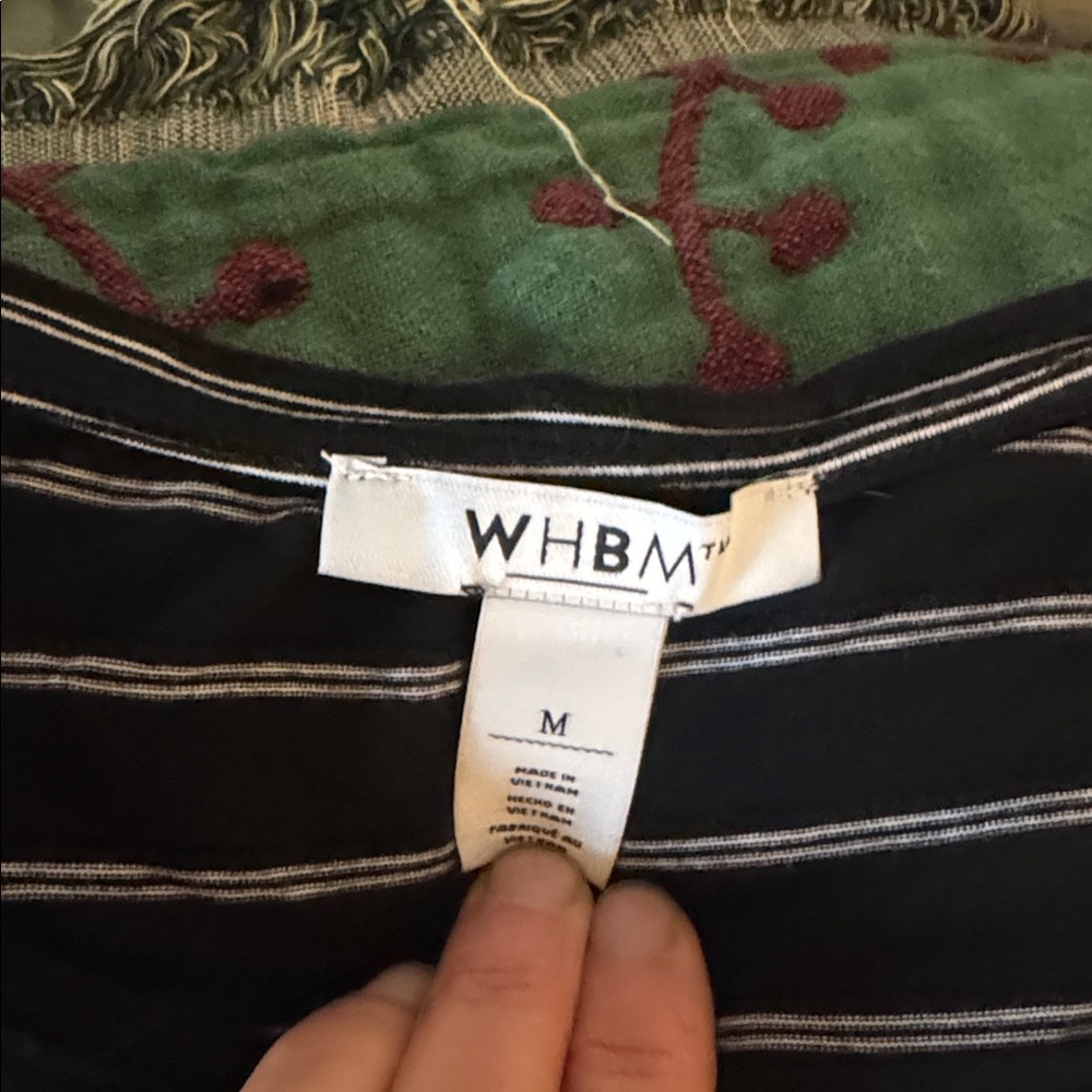 White House Black Market Stretchy Fitted Striped Top - Picture 2 of 2